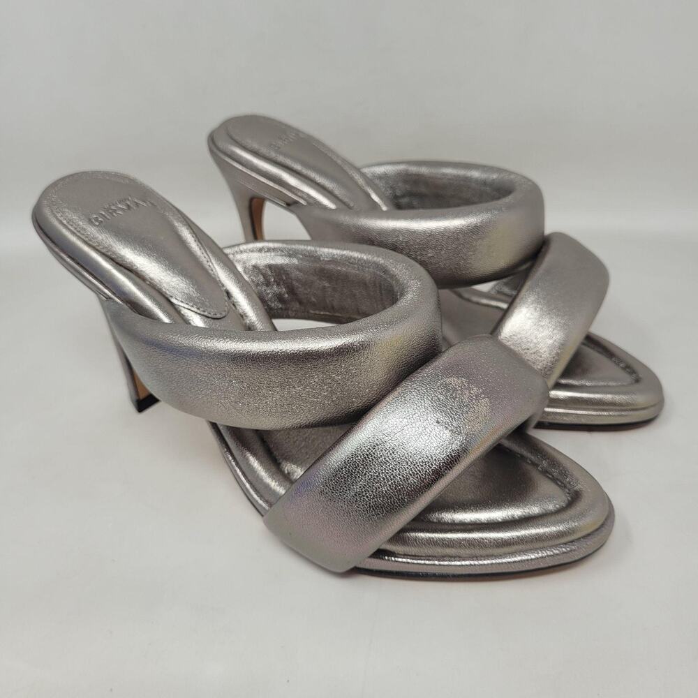 Alexandre Birman Sandals EU37‎ US7 Lilla 85 Silver Metallic Leather Sculptural